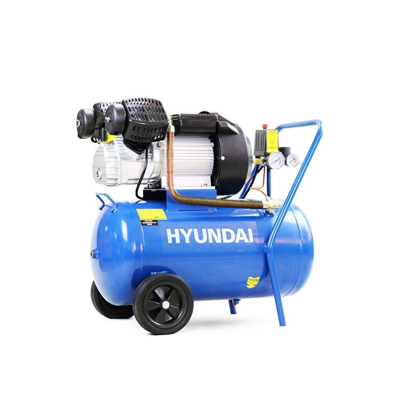 Hyundai 50L Air Compressor, 14CFM/116psi, Direct Drive V-Twin, 3HP