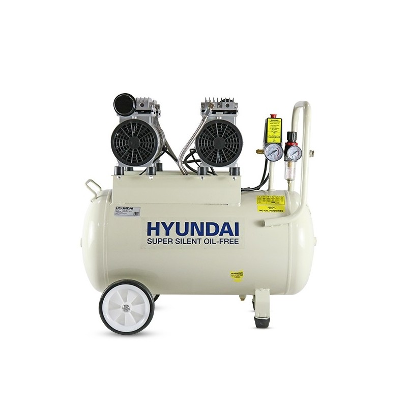 Hyundai 50 Litre Air Compressor, 11CFM/118psi, Oil Free, Low Noise, Electric 2hp | HY27550